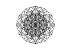yantra fleur mandala géométrie sacrée, symbole d'harmonie et d'équilibre. talisman mystique de couleur noire, vecteur de lignes isolé sur fond blanc
