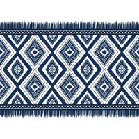 diamant bleu marine indigo sur fond blanc. motif oriental ethnique géométrique design traditionnel pour tapis papier peint vêtements emballage batik tissu tissu illustration vectorielle style de broderie vecteur