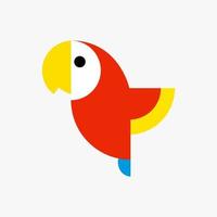 vecteur de perroquet ara. icône de vecteur oiseau perroquet dans un style plat