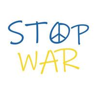 illustration vectorielle du concept pas de guerre du drapeau de l'ukraine et symbole de paix. affiche stop à la guerre et à l'attaque militaire en ukraine. vecteur