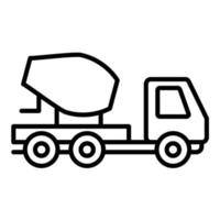 Icône de ligne de camion malaxeur à béton vecteur