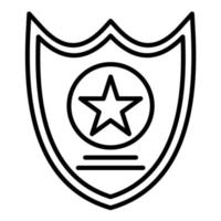 icône de ligne d'insigne de shérif vecteur