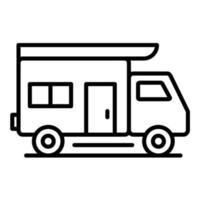 icône de ligne de camping-car vecteur