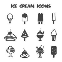 icônes de la crème glacée vecteur