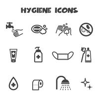 symbole d&#39;icônes d&#39;hygiène vecteur