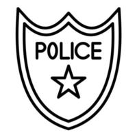 icône de ligne d'insigne de police vecteur