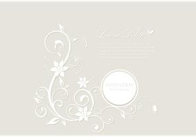 White Floral Card Vector