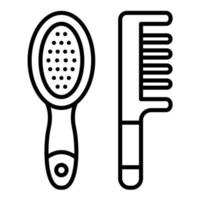 icône de ligne de brosse à cheveux vecteur