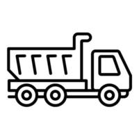 icône de ligne de camion à benne basculante vecteur
