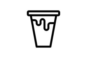 icône de style de ligne de cuisine tasse à boire gratuite vecteur