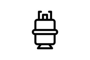 icône de style de ligne de cuisine de bouteille de gaz gratuite vecteur