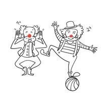 illustration de clown doodle dessiné à la main vecteur isolé