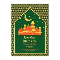 modèle d'affiche de la fête du ramadan kareem iftar vecteur