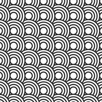 ornement de fond de modèle sans couture de cercles concentriques rayés. noir et blanc. vecteur