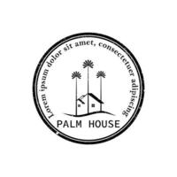 palmier maison hipster logo vintage icône illustration vectorielle vecteur