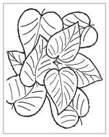 coloriage de fleurs. conception de contour de fleur. dessin au trait. vecteur