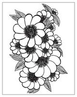 coloriage de fleurs. conception de contour de fleur. dessin au trait. vecteur