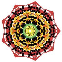 mandala de doodle abstraite de vecteur. mandala ethnique avec ornement tribal coloré. isolé. couleurs vives. vecteur