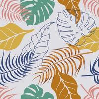 motif floral abstrait sans couture avec des feuilles. fond tropical vecteur