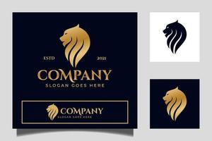 logo de tête de lion de luxe doré pour votre modèle vectoriel de marque et d'identité d'entreprise