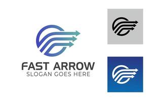 express plus rapide avec symbole de flèche pour le modèle de logo de logistique de livraison aux entreprises
