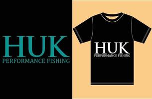 conception de t-shirt d'amant de pêche de performance de huk. vecteur