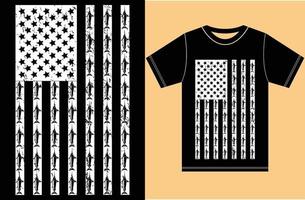 t-shirt d'amant de pêche de canne à pêche de drapeau américain. t-shirt de pêche vintage. conception EPS.