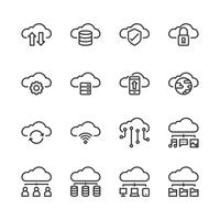 Jeu d&#39;icônes de technologie Cloud. Illustration vectorielle vecteur