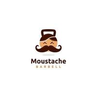 moustache avec inspiration de conception de logo d'haltères vecteur