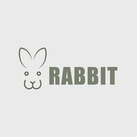 logo d'art en ligne de lapin vecteur