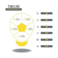 modèle d'infographie en 5 étapes de la lampe jaune vecteur