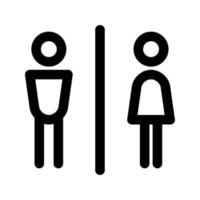 toilettes toilettes signe et symbole contours masculins et féminins bold vecteur