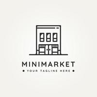 conception d'illustration vectorielle de modèle de logo d'icône d'art de ligne minimaliste de mini-marché. mini magasin moderne simple, boutique en ligne, inspiration de concept de logo de commerce électronique vecteur