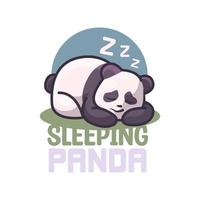 illustration de logo de mascotte de dessin animé panda vecteur