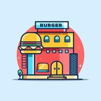 magasin de hamburger illustré vecteur