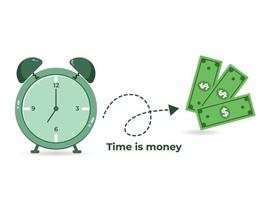 concept d'investissement le temps c'est de l'argent vecteur