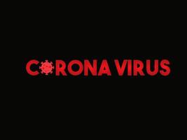 typographie virus corona vecteur