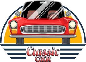 logo de voiture classique avec voiture classique sur fond blanc vecteur