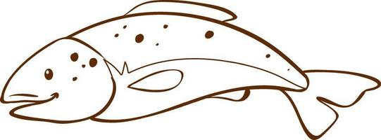 poisson dans un style simple doodle sur fond blanc vecteur