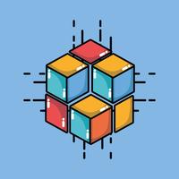 technologie de sécurité numérique cubes blockchain vecteur