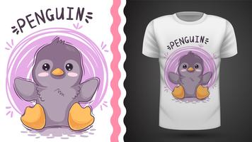 Idée de pingouin mignon pour un t-shirt imprimé. vecteur