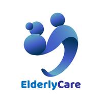 Logo en forme de coeur de soins de santé aux personnes âgées. Signe de la maison de retraite. vecteur