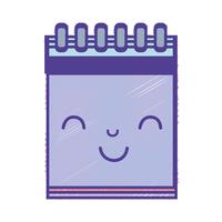 kawaii, un outil de cahier heureux et joyeux vecteur