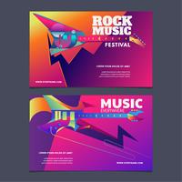 Modèle coloré d&#39;affiche ou de bannière de festival de musique d&#39;illustration vecteur