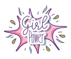 Girl power dessins animés mignons vecteur