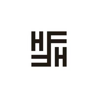 abstrait lettre hf cercle ligne géométrique carré logo vecteur