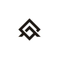 lettre abstraite ag vecteur de logo géométrique carré simple