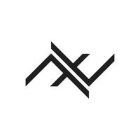 lettre nt rayures vecteur logo géométrique