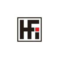 lettre abstraite hfi vecteur logo géométrique carré