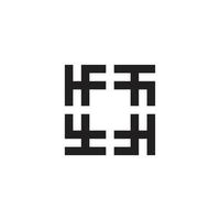 abstrait lettre hp simple géométrique carré infini tourbillon logo vecteur
